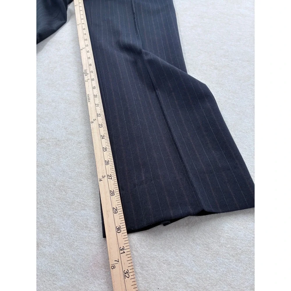 Esserre Mens Pinstripe Suit Black 100% Virgin Wool Italy Dark Academia